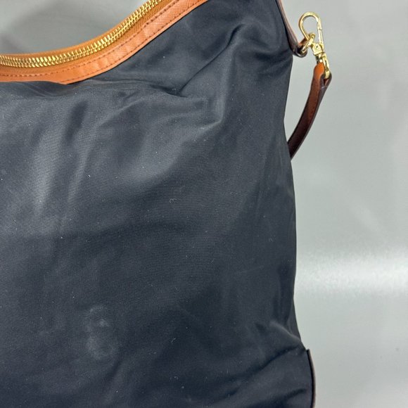Michael Kors Kempton Black Nylon Brown Leather Accents Hobo/Shoulder/Crossbody - Picture 8 of 14